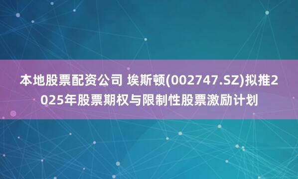 本地股票配资公司 埃斯顿(002747.SZ)拟推2025年股票期权与限制性股票激励计划